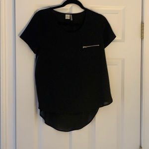 Black blouse with zippers